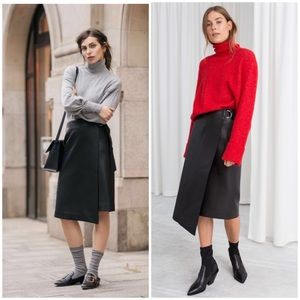Other stories leather belted skirt